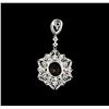 Image 2 : 2.20 ctw Tourmaline and Diamond Pendant - 14KT White Gold