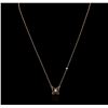 Image 2 : 14KT Rose Gold 0.03 ctw Diamond Butterfly Necklace