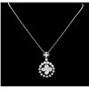 Image 1 : 1.20 ctw Diamond Pendant With Chain - 14KT White Gold