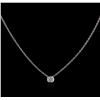 Image 1 : 14KT White Gold 0.09 ctw Diamond Solitaire Necklace