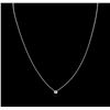 Image 2 : 14KT White Gold 0.09 ctw Diamond Solitaire Necklace