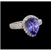 Image 1 : 14KT White Gold 2.87 ctw Tanzanite and Diamond Ring