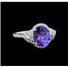 Image 1 : 2.42 ctw Tanzanite and Diamond Ring - 14KT White Gold