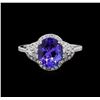 Image 2 : 2.42 ctw Tanzanite and Diamond Ring - 14KT White Gold