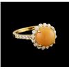 Image 1 : 1.95 ctw Opal and Diamond Ring - 14KT Yellow Gold