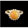 Image 2 : 1.95 ctw Opal and Diamond Ring - 14KT Yellow Gold