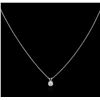 Image 2 : 0.68 ctw Diamond Pendant With Chain - 14KT White Gold