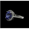 Image 1 : 5.03 ctw Tanzanite and Diamond Ring - 14KT White Gold