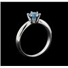 Image 4 : 14KT White Gold 0.67 ctw Round Cut Fancy Blue Diamond Solitaire Ring