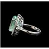 Image 3 : 9.49 ctw Emerald and Diamond Ring - 14KT White Gold