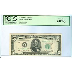 1950B PCGS CN 63PPQ $5 Federal Reserve Star Bank Note