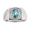 Image 1 : 2.73 ctw Blue Zircon and Diamond Ring - 14KT White Gold