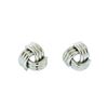 Image 1 : Braided Post Earrings - Rhodium Plated