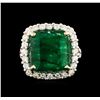 Image 2 : 14KT White Gold 7.77 ctw Emerald and Diamond Ring