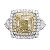 Image 1 : GIA Cert 4.23 ctw Fancy Yellow Diamond Ring - 18KT Two-Tone Gold