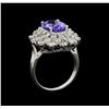 Image 4 : 3.90 ctw Tanzanite and Diamond Ring - 14KT White Gold
