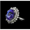 Image 1 : 8.11 ctw Tanzanite and Diamond Ring - 14KT White Gold