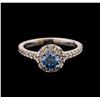Image 2 : 1.00 ctw Blue Diamond Ring - 14KT White Gold