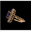 Image 3 : 5.91 ctw Tanzanite and Diamond Ring - 14KT Rose Gold