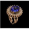 Image 4 : 5.91 ctw Tanzanite and Diamond Ring - 14KT Rose Gold