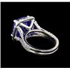 Image 3 : GIA Cert 9.06 ctw Tanzanite and Diamond Ring - 14KT White Gold