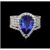 Image 2 : 14KT White Gold 4.81 ctw Tanzanite and Diamond Ring