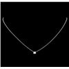 Image 2 : 0.38 ctw Diamond Solitaire Necklace - 14KT White Gold