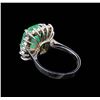 Image 3 : 4.88 ctw Emerald and Diamond Ring - 14KT White Gold