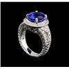 Image 4 : 14KT White Gold 3.72 ctw Tanzanite and Diamond Ring