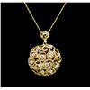 Image 2 : 14KT Yellow Gold 1.85 ctw Diamond Pendant With Chain