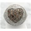 Image 1 : 1.50 ctw Chocolate and White Diamond Ring - 14KT White Gold