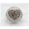Image 9 : 1.50 ctw Chocolate and White Diamond Ring - 14KT White Gold