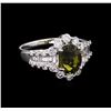 Image 1 : GIA Cert 2.05 ctw Alexandrite and Diamond Ring - 18KT White Gold