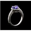 Image 3 : 1.68 ctw Tanzanite and Diamond Ring - 14KT White Gold