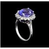 Image 4 : 8.72 ctw Tanzanite and Diamond Ring - 14KT White Gold