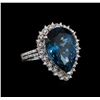 Image 1 : 14KT White Gold 13.10 ctw Topaz and Diamond Ring