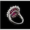 Image 3 : GIA Cert 5.96 ctw Ruby and Diamond Ring - 14KT White Gold