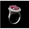 Image 4 : GIA Cert 5.96 ctw Ruby and Diamond Ring - 14KT White Gold