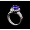 Image 4 : 14KT White Gold 4.32 ctw Tanzanite and Diamond Ring