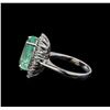 Image 3 : 7.49 ctw Emerald and Diamond Ring - 14KT White Gold