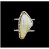 Image 2 : 16.15 ctw Opal and Diamond Ring - 14KT White Gold