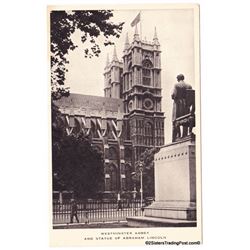 Westminster Abby & Statue London, England UK  Early to Mid 1900's