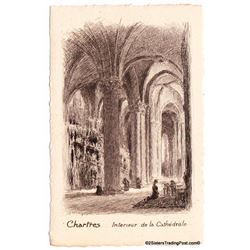 The Cathedral at Notre-Dame Chartres, France Early 1900's