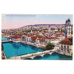 Grossmunster Cathedral & the University Zurich, Switzerland Early 1900's