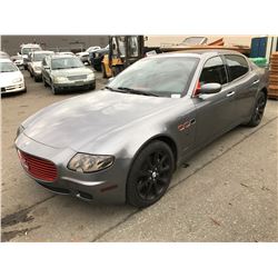 2005 MASERATI QUATROPORTE PININFARINA, 4 DOOR SEDAN, GREY, VIN # ZAMCE39AX50019752