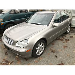 2003 MERCEDES C320 4MATIC, 4 DOOR SEDAN, GOLD, VIN # WDBRF84JX3F369505