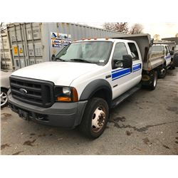 2006 FORD F-450 XL SUPERDUTY, POWERSTROKE TURBO DIESEL, 4 DR DUMP, WHITE, VIN # 1FDXW46P66EC51332