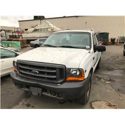 2000 FORD F-250 XL SUPERDUTY, 2DR PU, WHITE, VIN # 1FTNF20L7YRC50053