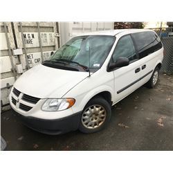 2007 DODGE CARAVAN, 4 DOOR WORK VAN, WHITE, VIN # 1D4GP21R67B129414