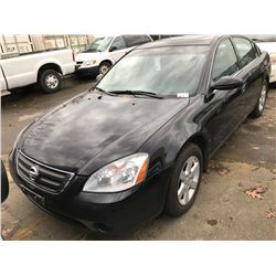 2003 NISSAN ALTIMA 2.5SL, 4 DOOR SEDAN, BLACK, VIN # 1N4AL11E33C336763